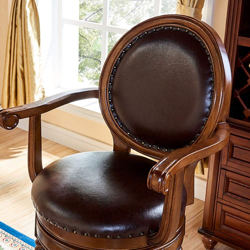 木製バースツール レザーシート付き